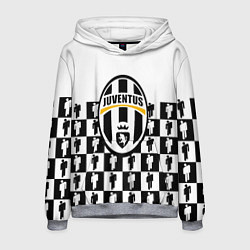 Толстовка-худи мужская Juventus болельщики паттерн, цвет: 3D-меланж