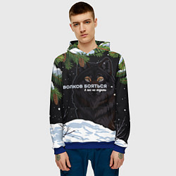 Толстовка-худи мужская Призрачный волк, цвет: 3D-синий — фото 2