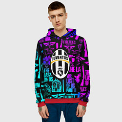 Толстовка-худи мужская Одни из нас x ювентус неон паттерн, цвет: 3D-красный — фото 2