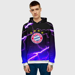 Толстовка-худи мужская Bayern Mnchen молнии шторм, цвет: 3D-белый — фото 2