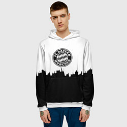 Толстовка-худи мужская Bayern Mnchen пиксели, цвет: 3D-белый — фото 2
