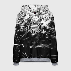 Толстовка-худи мужская Bayern Mnchen черно белая бумага, цвет: 3D-меланж