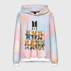Толстовка-худи мужская Корги BTS, цвет: 3D-белый