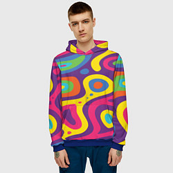 Толстовка-худи мужская Abstract tac, цвет: 3D-синий — фото 2