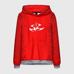 Толстовка-худи мужская Белая эмблема hitman на красном, цвет: 3D-меланж