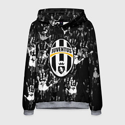 Толстовка-худи мужская Ювентус текстура руки краски, цвет: 3D-меланж