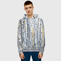 Толстовка-худи мужская Новогодний дождик, цвет: 3D-меланж — фото 2