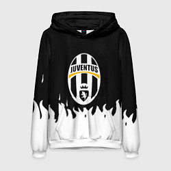 Толстовка-худи мужская Ювентус белый огонь текстура, цвет: 3D-белый