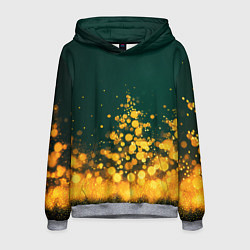 Толстовка-худи мужская Новогодние елочки из боке, цвет: 3D-меланж