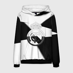 Толстовка-худи мужская Реал Мадрид геометрия полосы, цвет: 3D-черный