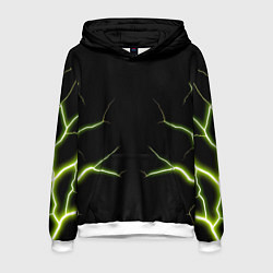 Толстовка-худи мужская Color green black, цвет: 3D-белый