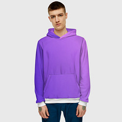 Толстовка-худи мужская The color is purple, цвет: 3D-белый — фото 2