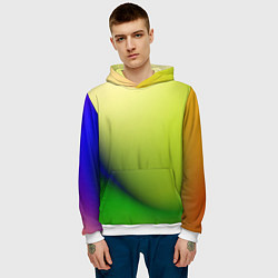 Толстовка-худи мужская The color is multicolored, цвет: 3D-белый — фото 2