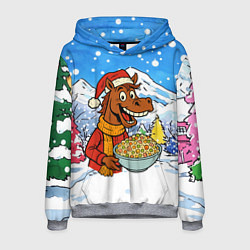 Толстовка-худи мужская Лошадка с оливье, цвет: 3D-меланж