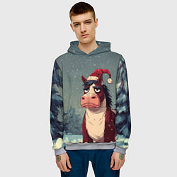 Толстовка-худи мужская Уставшая лошадь, цвет: 3D-меланж — фото 2