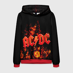 Толстовка-худи мужская AC/DC Flame, цвет: 3D-красный