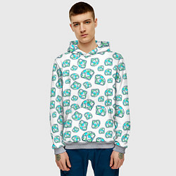 Толстовка-худи мужская Бриллианты, цвет: 3D-меланж — фото 2