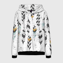 Толстовка-худи мужская Перья, цвет: 3D-черный