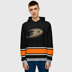 Толстовка-худи мужская Anaheim Ducks Selanne, цвет: 3D-меланж — фото 2