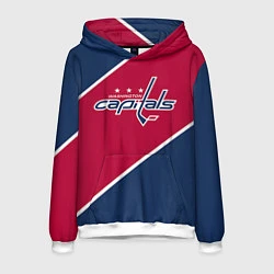 Толстовка-худи мужская Washington capitals, цвет: 3D-белый