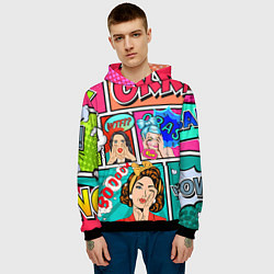Толстовка-худи мужская POP ART, цвет: 3D-черный — фото 2