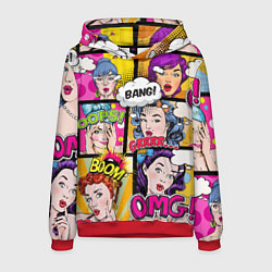 Толстовка-худи мужская POP ART, цвет: 3D-красный