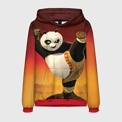 Толстовка-худи мужская Кунг фу панда, цвет: 3D-красный