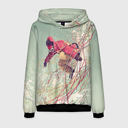 Толстовка-худи мужская Сноуборд, цвет: 3D-черный