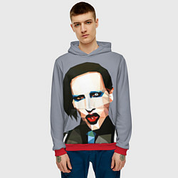 Толстовка-худи мужская Mаrilyn Manson Art, цвет: 3D-красный — фото 2