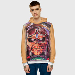 Толстовка-худи мужская Iron Maiden: Dead Rider, цвет: 3D-белый — фото 2