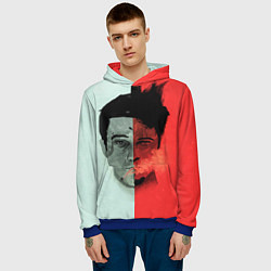 Толстовка-худи мужская Norton: White & Red, цвет: 3D-синий — фото 2