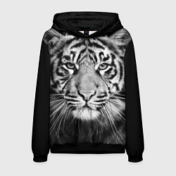 Толстовка-худи мужская Красавец тигр, цвет: 3D-черный