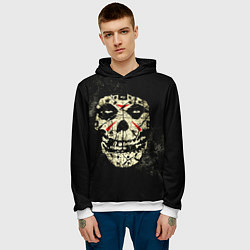 Толстовка-худи мужская Misfits: Death Face, цвет: 3D-белый — фото 2