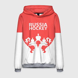 Толстовка-худи мужская Russia Hockey, цвет: 3D-меланж