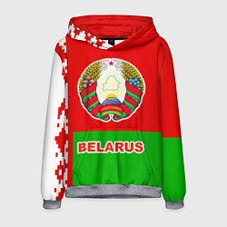 Толстовка-худи мужская Belarus Patriot, цвет: 3D-меланж