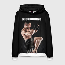 Толстовка-худи мужская Kickboxing, цвет: 3D-белый