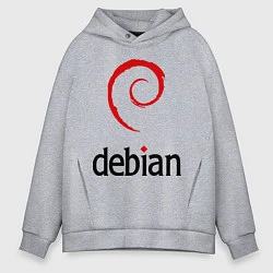 Толстовка оверсайз мужская Debian, цвет: меланж