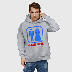 Толстовка оверсайз мужская Game over, цвет: меланж — фото 2