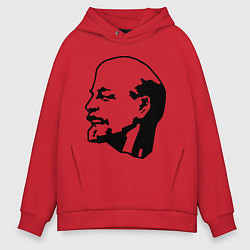 Толстовка оверсайз мужская Ленин: скульптура, цвет: красный