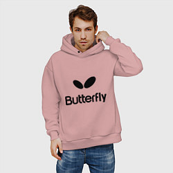 Толстовка оверсайз мужская Butterfly Logo, цвет: пыльно-розовый — фото 2
