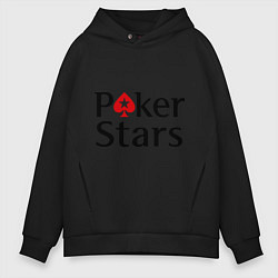 Толстовка оверсайз мужская Poker Stars, цвет: черный