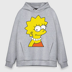 Толстовка оверсайз мужская Lisa Simpson, цвет: меланж