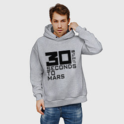 Толстовка оверсайз мужская 30 Seconds To Mars, цвет: меланж — фото 2