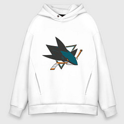 Толстовка оверсайз мужская San Jose Sharks, цвет: белый