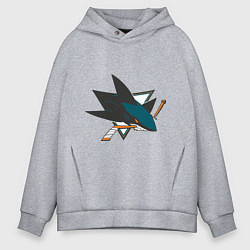 Толстовка оверсайз мужская San Jose Sharks, цвет: меланж