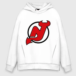Толстовка оверсайз мужская New Jersey Devils, цвет: белый