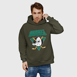Толстовка оверсайз мужская Anaheim Mighty Ducks, цвет: хаки — фото 2