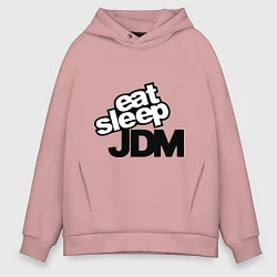 Толстовка оверсайз мужская Eat sleep jdm, цвет: пыльно-розовый