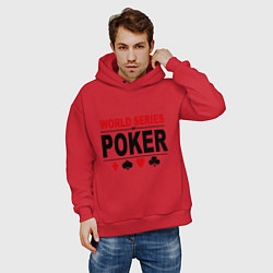 Толстовка оверсайз мужская World series of poker, цвет: красный — фото 2