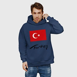 Толстовка оверсайз мужская Turkey, цвет: тёмно-синий — фото 2